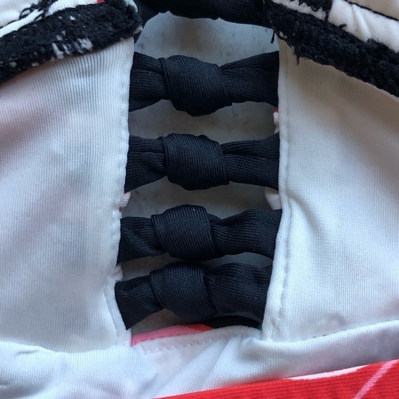 La Blanca Floral Plunge Knot Detail Tankini Top Pink Multicolored Size 4 - Picture 5 of 14